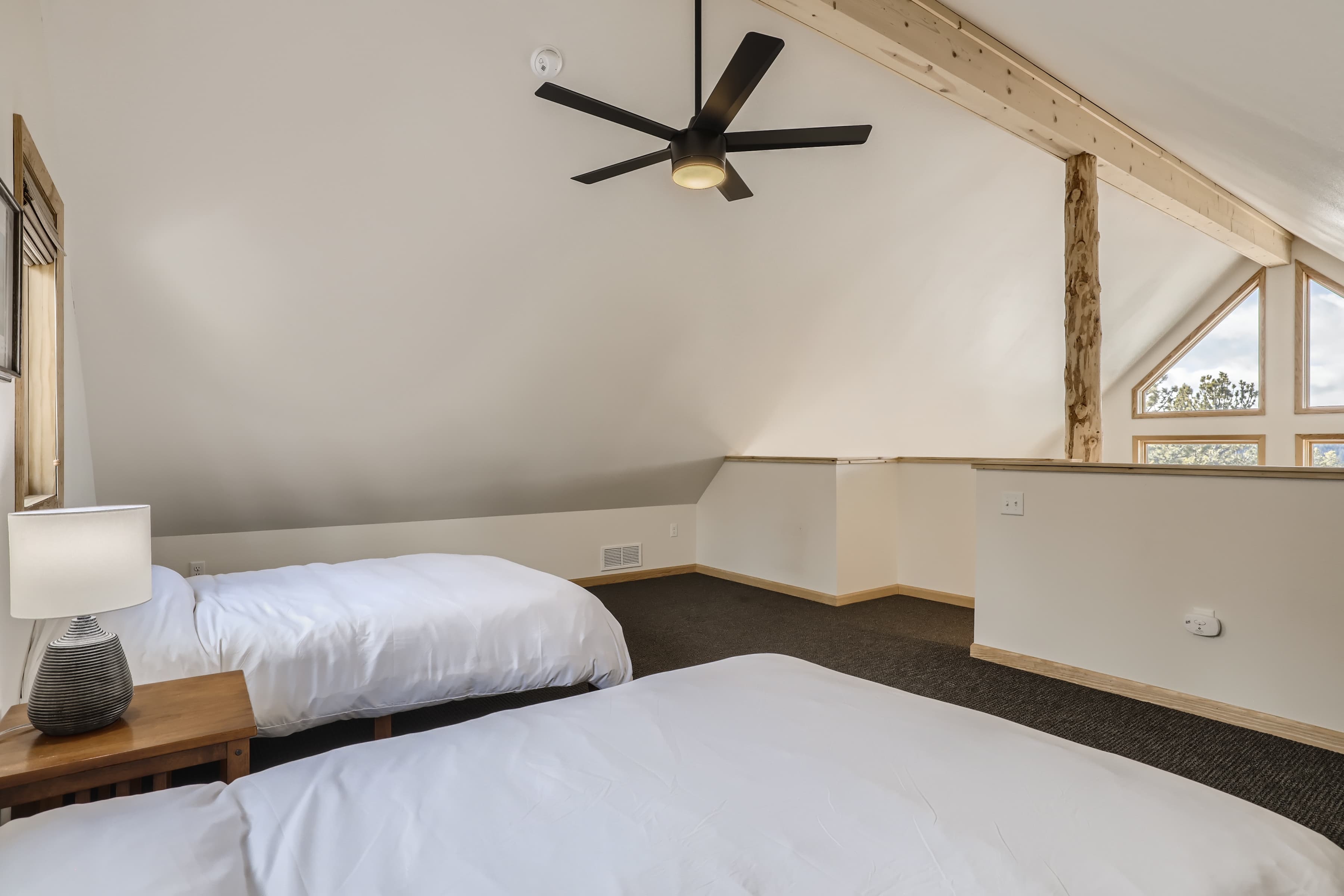 Loft bedroom at Rowdy's Colorado mountain getaway