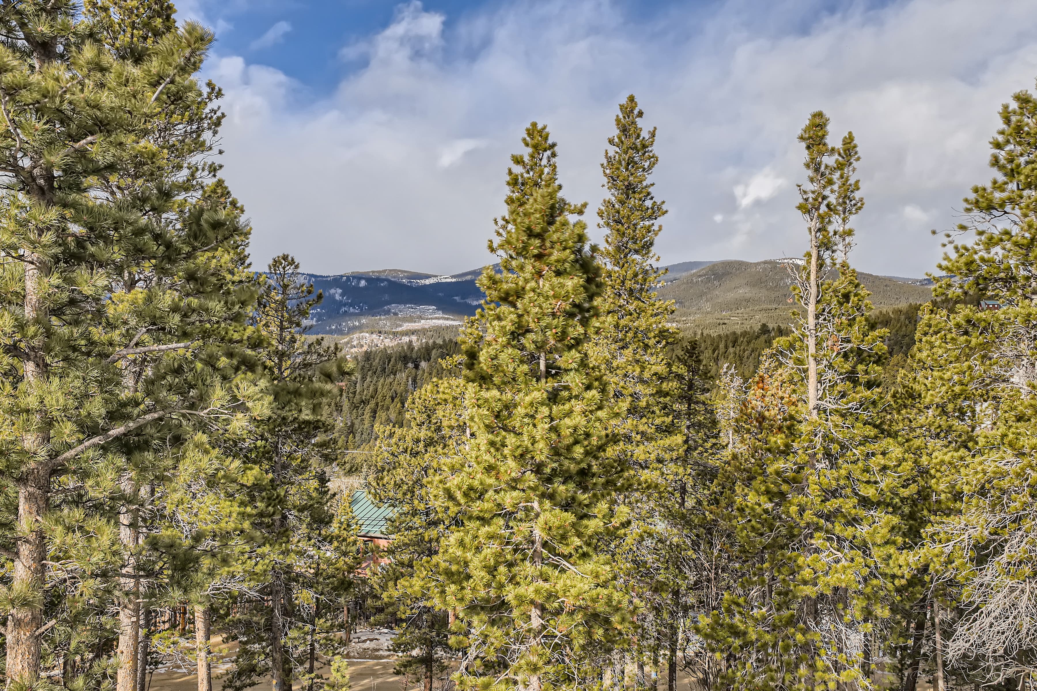 Panoramic mountain views from Rowdy's Colorado chalet near Black Hawk