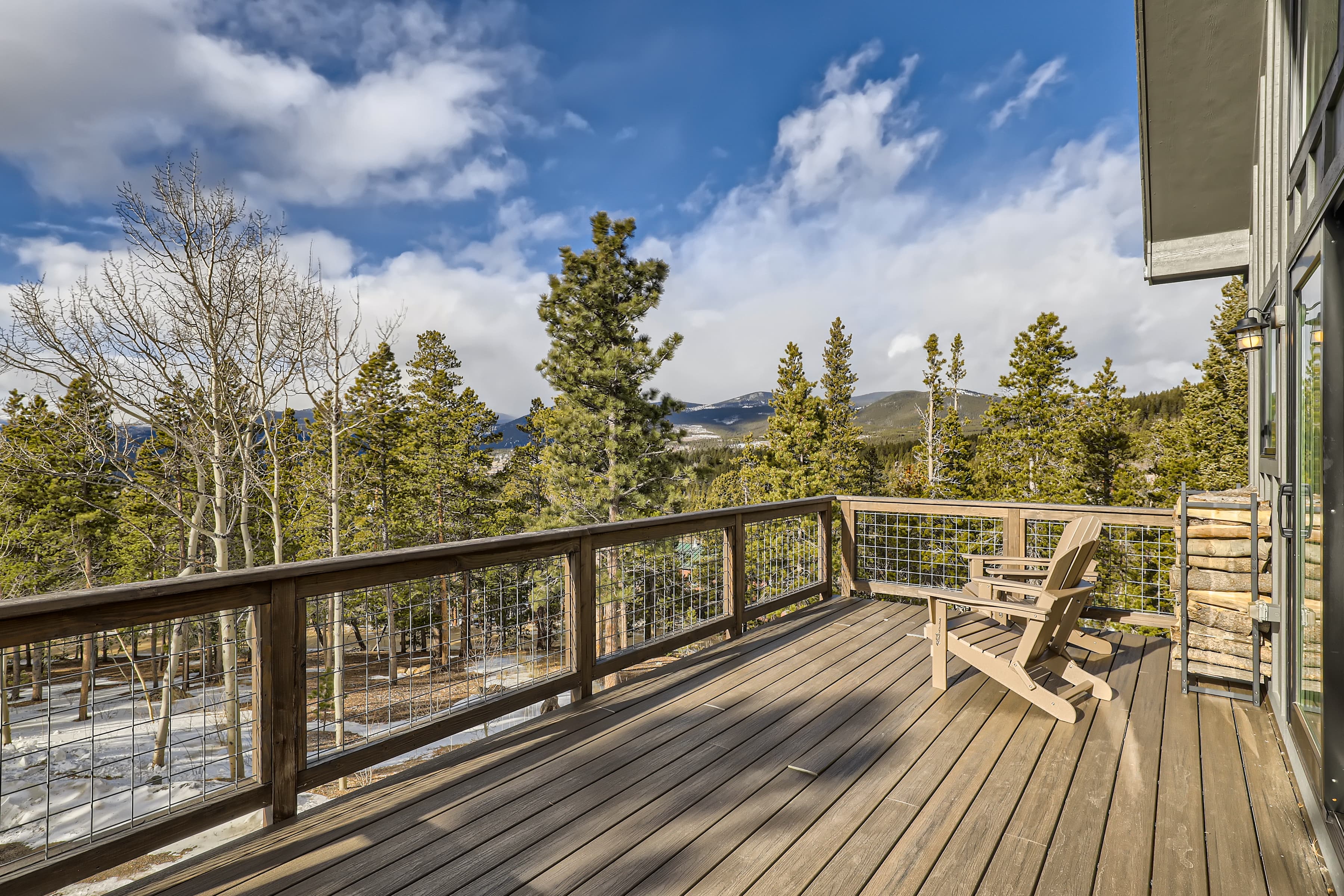 Outdoor deck at Rowdy's Mountain Chalet, Black Hawk Colorado